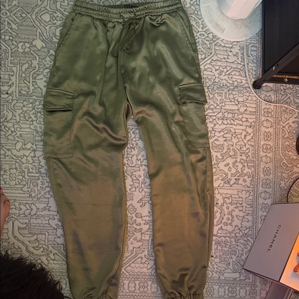 Olive Green Cargo Joggers